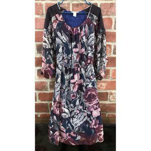 Sundance Catalog Silk Floral Midi Dress boho prairie Size XS